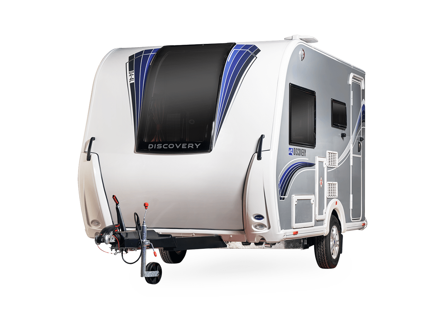 A modern Discovery caravan showcasing a stylish design for camping and travel.