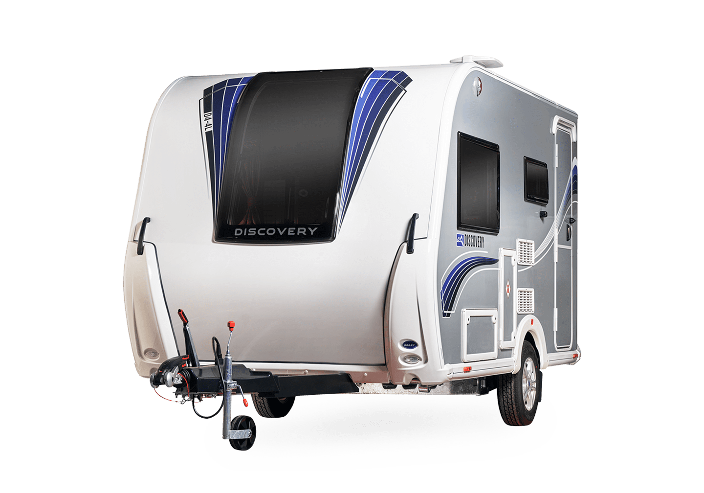 A modern Discovery caravan showcasing a stylish design for camping and travel.