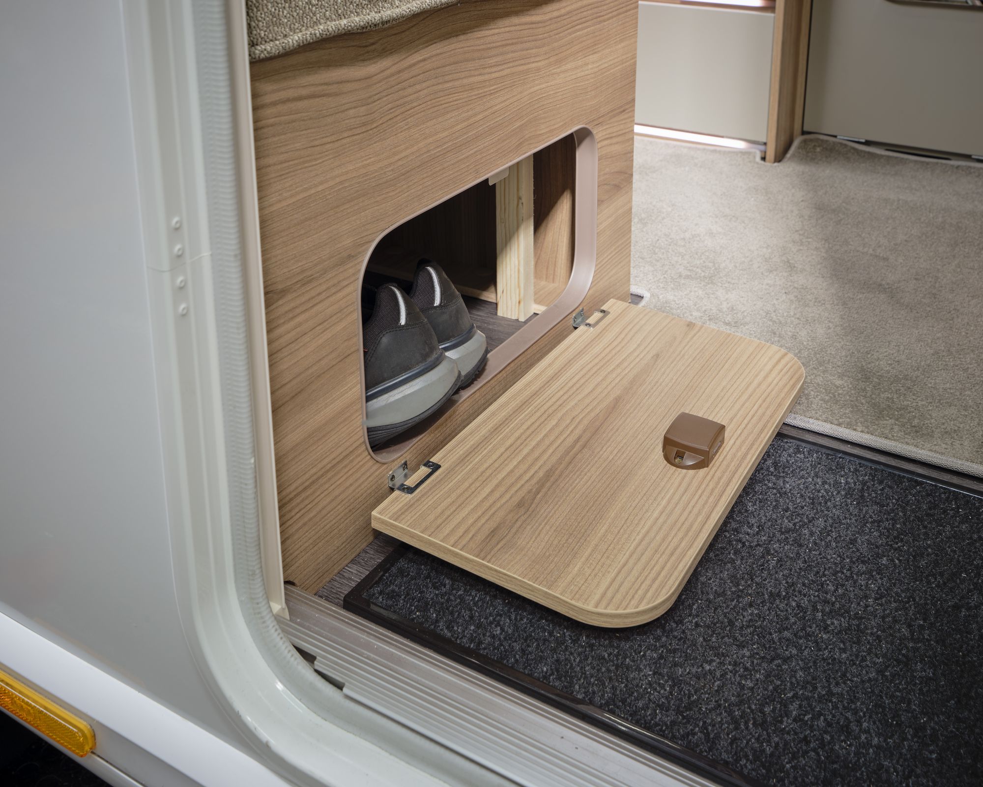 Shoe storage by the entrance in the Bailey Unicorn Deluxe Madrid 2027
