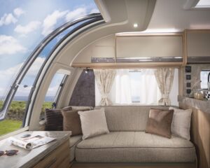 Front lounge beneath the infinity window in the Bailey Unicorn Grande Lucena 2027