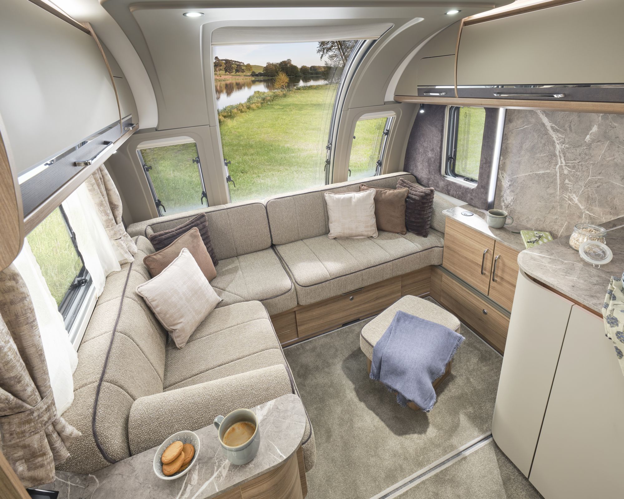 L-shaped front lounge in the Bailey Unicorn Grande Villena 2027