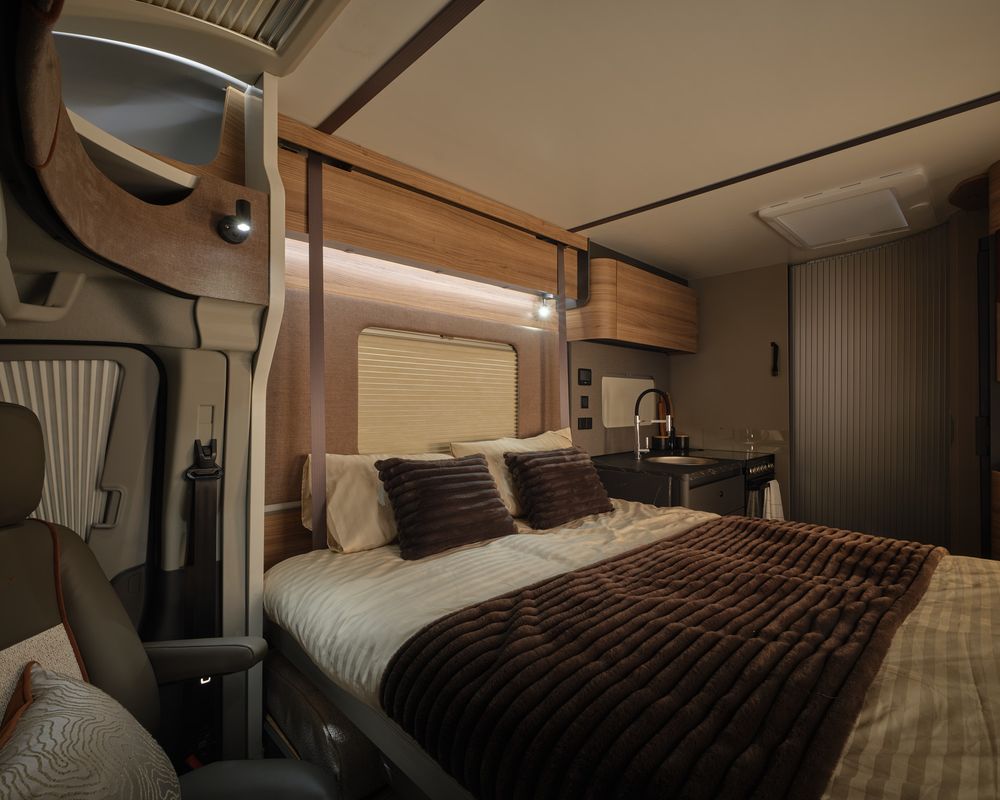 Bedroom in a Bailey Ascent motorhome