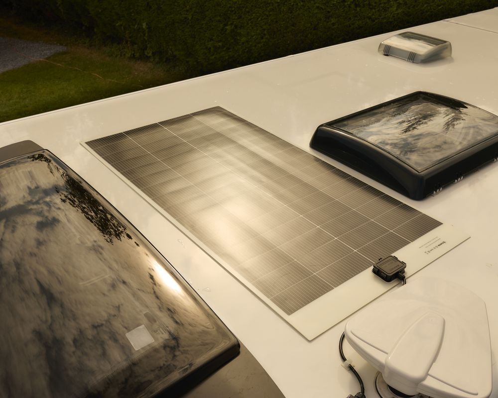 Truma solar panel on the roof of a Bailey Ascent motorhome